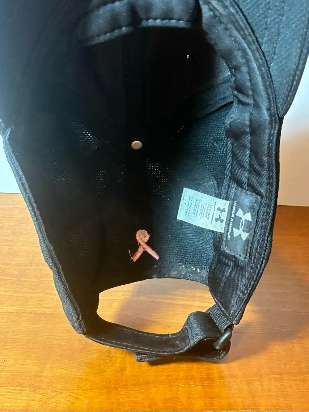 Under Armour Black Baseball Hat with Pink Logo
